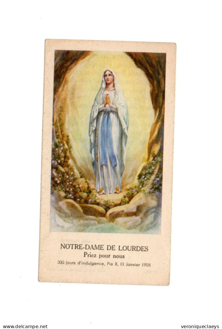 Image Pieuse Notre Dame De Lourdes 1908 Prière De L'Abbé Perreyve C1/7 - Devotion Images