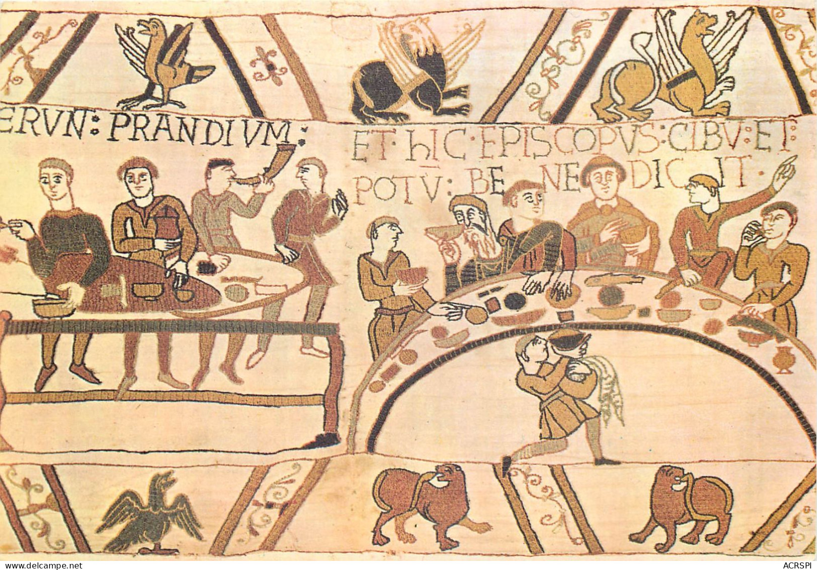 Tapisserie De BAYEUX Festin D Honneur De Guillaume 3(scan Recto Verso)ME2688 - Bayeux