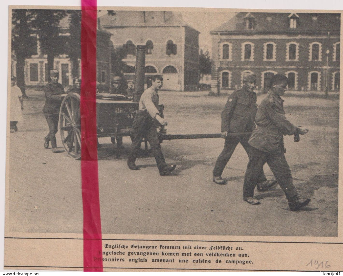 Oorlog Guerre 14/18 - Veldkeuken, Cuisine, Prisonniers Anglais - Orig. Knipsel Coupure Tijdschrift Magazine - 1916 - Ohne Zuordnung