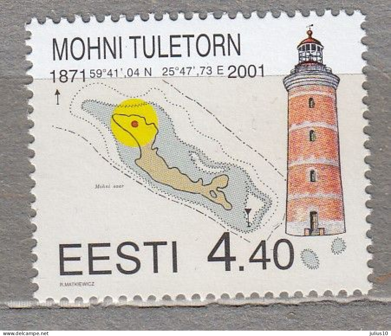 ESTONIA 2001 Lighthouse MNH(**) Mi 391 # Est344 - Estland