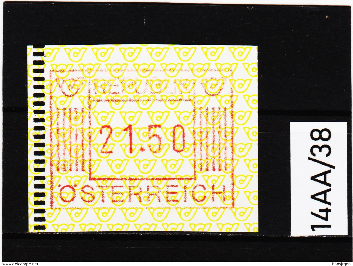 14AA/38  ÖSTERREICH 1983 AUTOMATENMARKEN 1. AUSGABE  21,50 SCHILLING   ** Postfrisch - Automatenmarken [ATM]