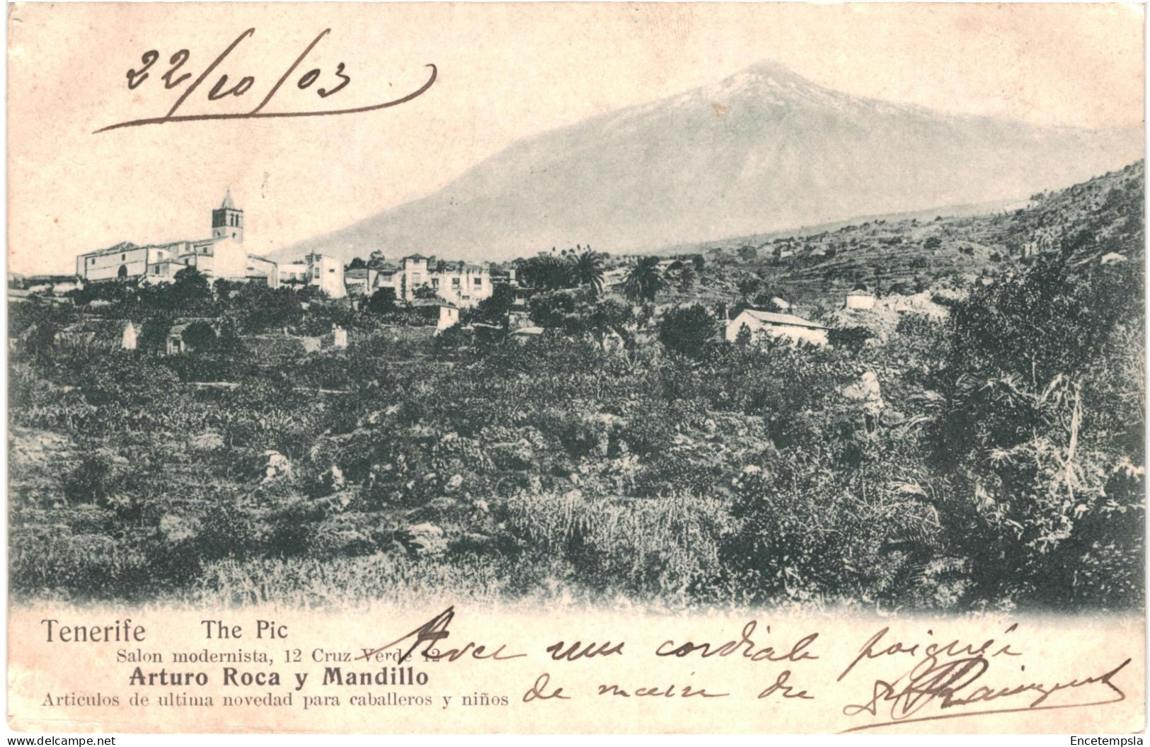 CPA Carte Postale Espagne  Tenerife The Pic  1903  VM79143 - Tenerife