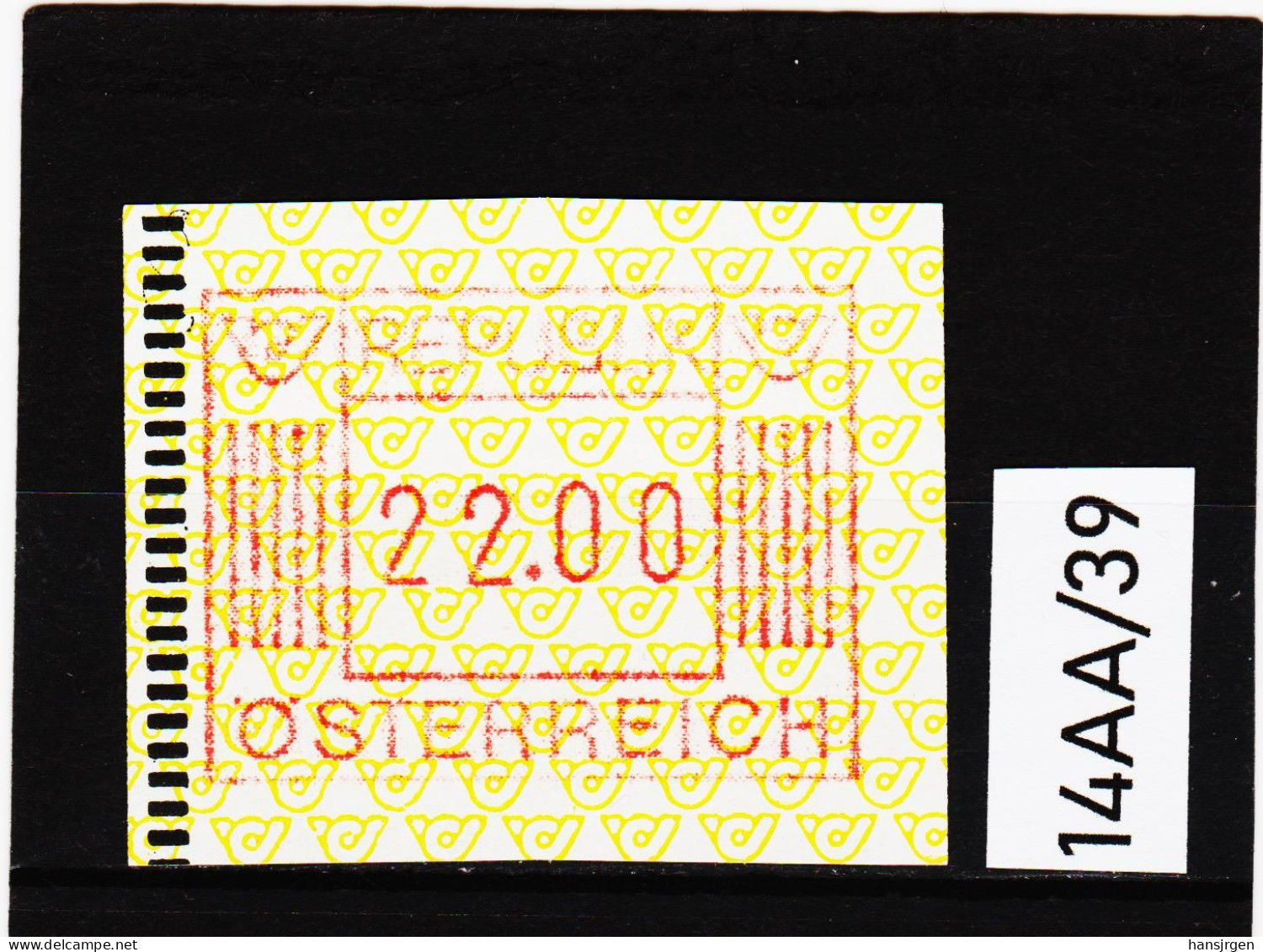 14AA/39  ÖSTERREICH 1983 AUTOMATENMARKEN 1. AUSGABE  22,00 SCHILLING   ** Postfrisch - Automatenmarken [ATM]
