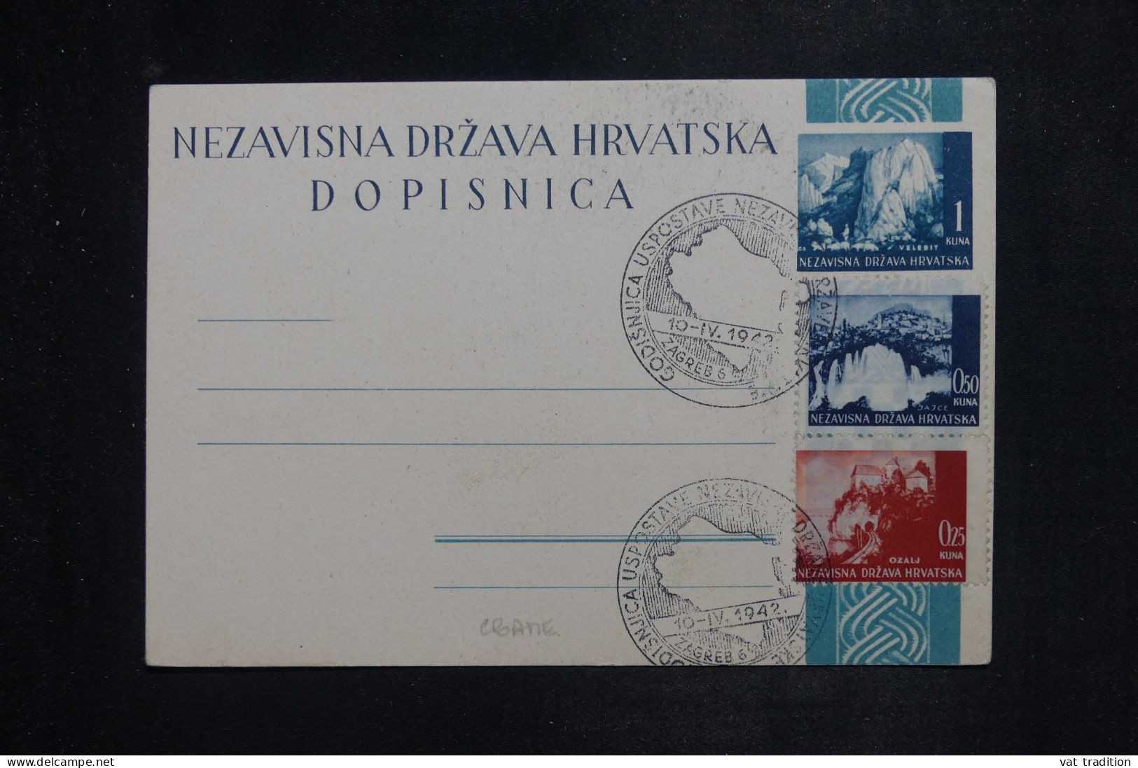 CROATIE - Oblitération Temporaire De Zagreb Sur Carte De Correspondance En 1942  - L 151045 - Croatie