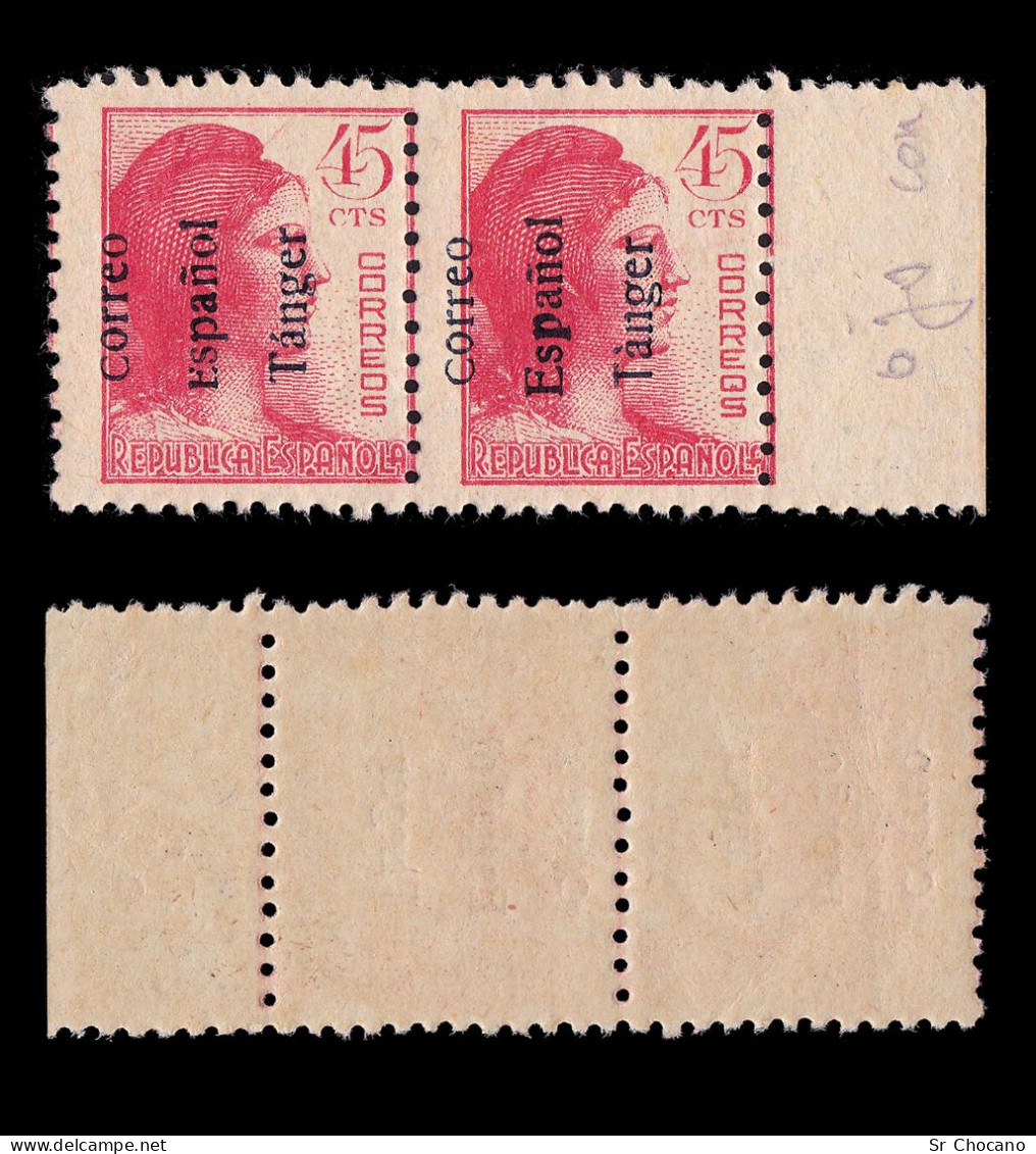 TANGER.1938. España.45c.Blq2.Error Impresión.MNH.Edifil 103he - Plaatfouten & Curiosa