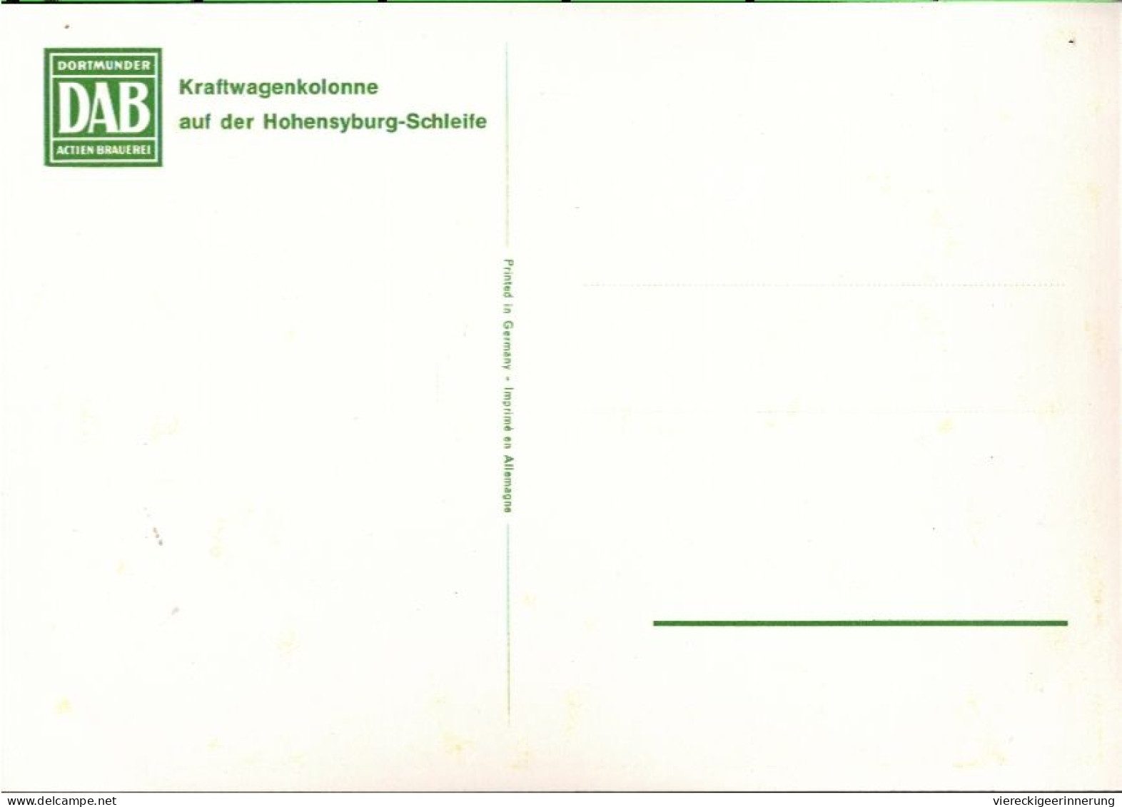 ! Reklame Ansichtskarte, Werbung, DAB Dortmunder Aktienbrauerei, LKWs, Hohensyburg Schleife - Transporter & LKW