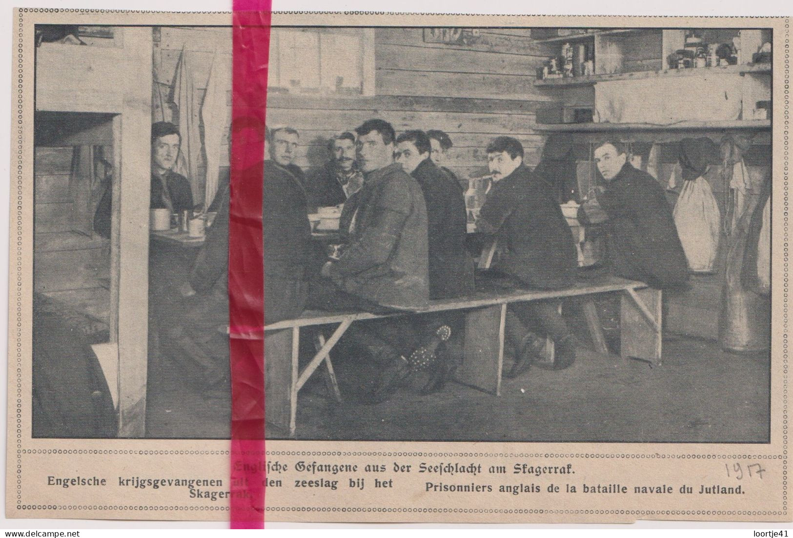 Oorlog Guerre 14/18 - Prisonniers Anglais, Engelse Gevangenen Skagerrak - Orig. Knipsel Coupure Magazine - 1917 - Zonder Classificatie