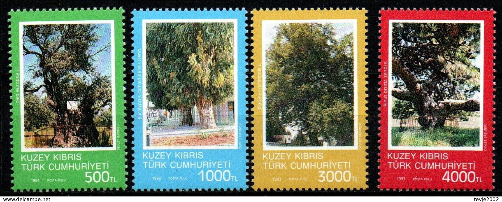 Türkisch Zypern 1993 - Mi.Nr. 355 - 358 - Postfrisch MNH - Bäume Trees - Trees