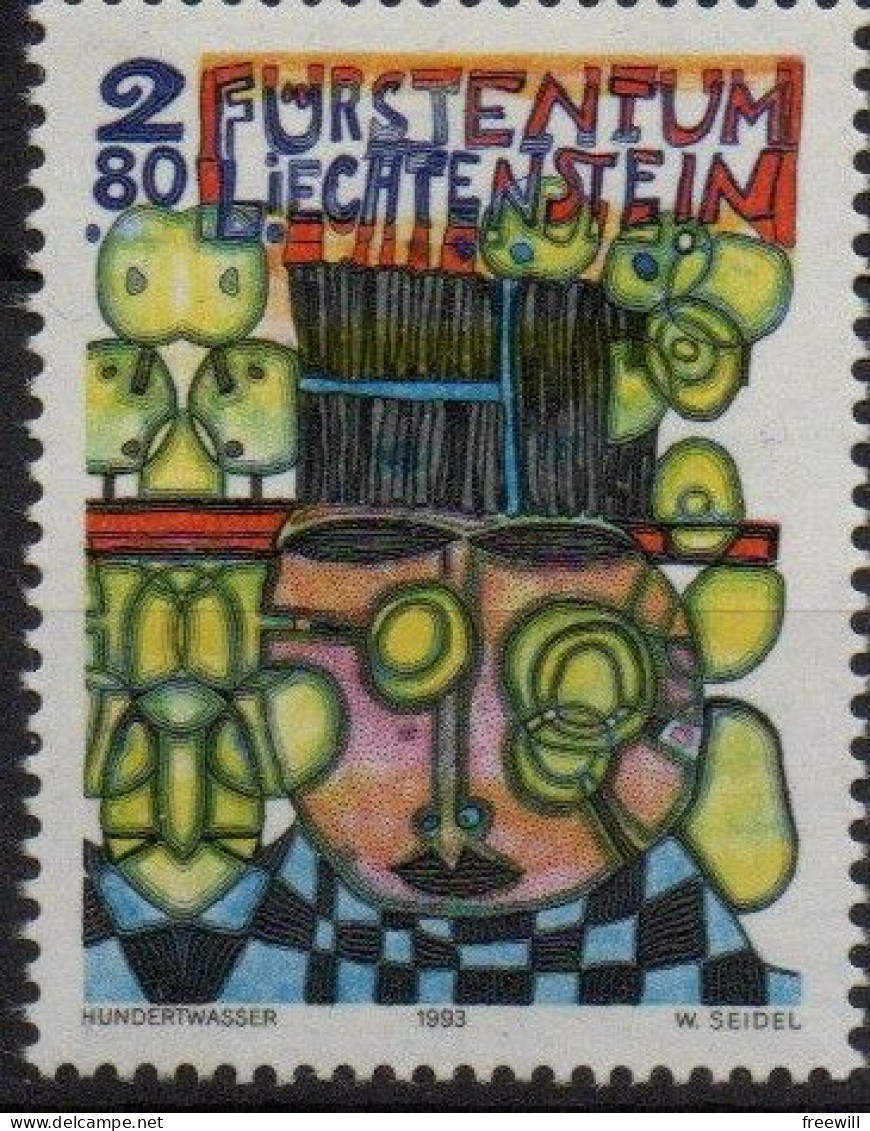 Liechtenstein 1993  Hundertwasser    MNH - Unused Stamps