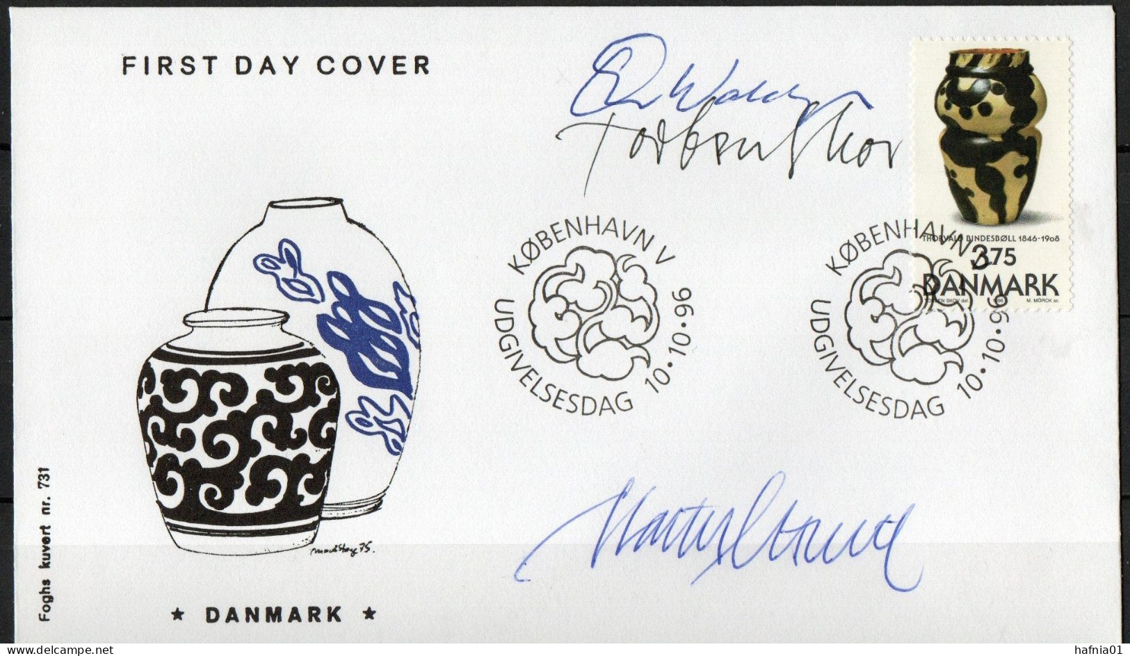 Martin Mörck. Denmark 1996. 150 Anniv Thorvald Bindesbøll. Michel 1136 FDC. Signed. - FDC