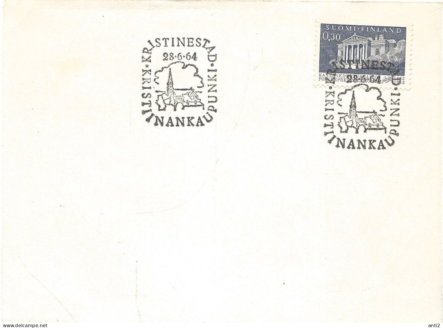 Finland   1964    Centenary Of The Finnish Parliament  Mi 577  - Special Cancellation Kristinestad - Kristinankajaupunki - Lettres & Documents