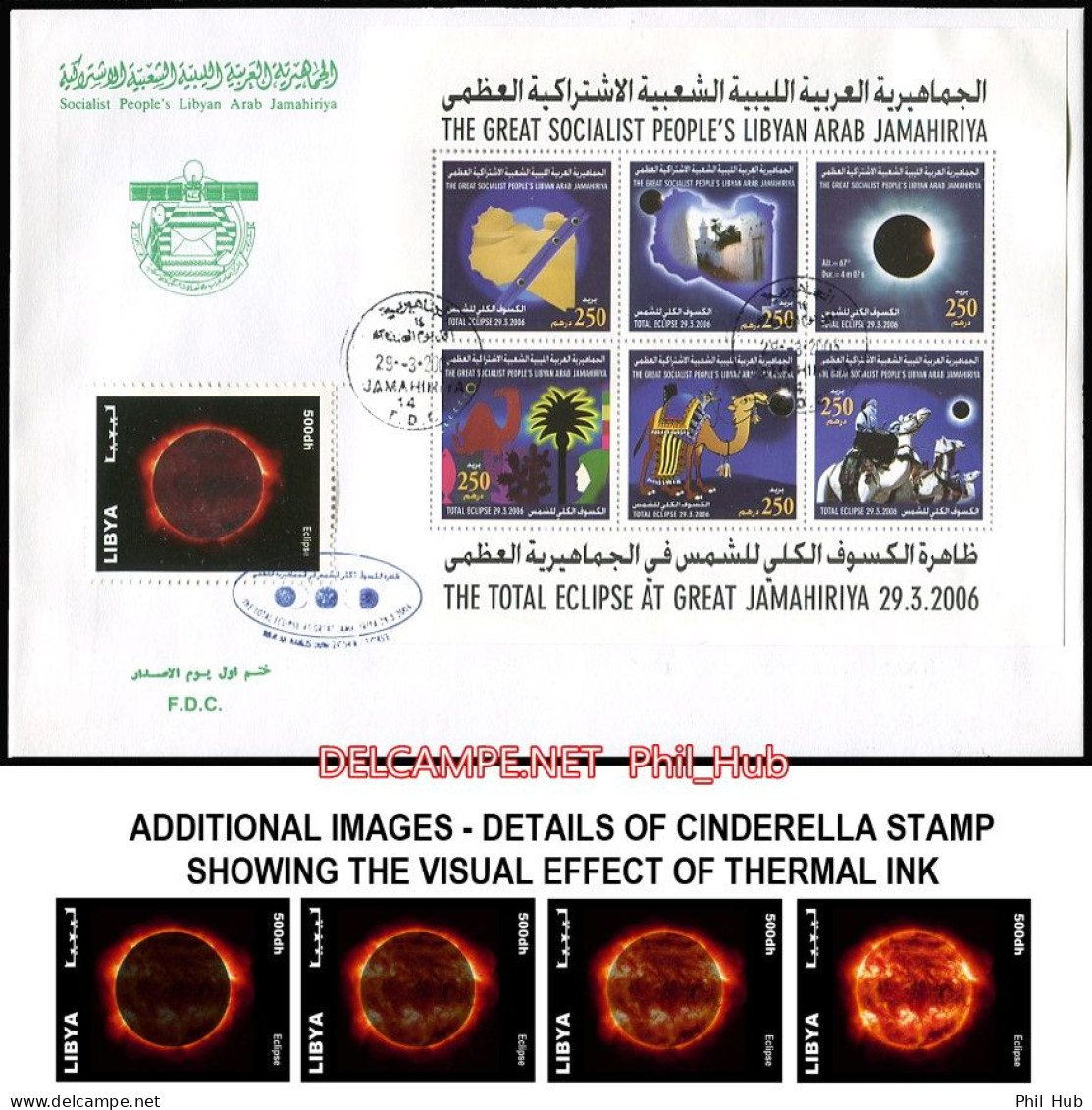 LIBYA 2006 Eclipse Astronomy, With Thermal Printing CINDERELLA (FDC) - Astronomùia