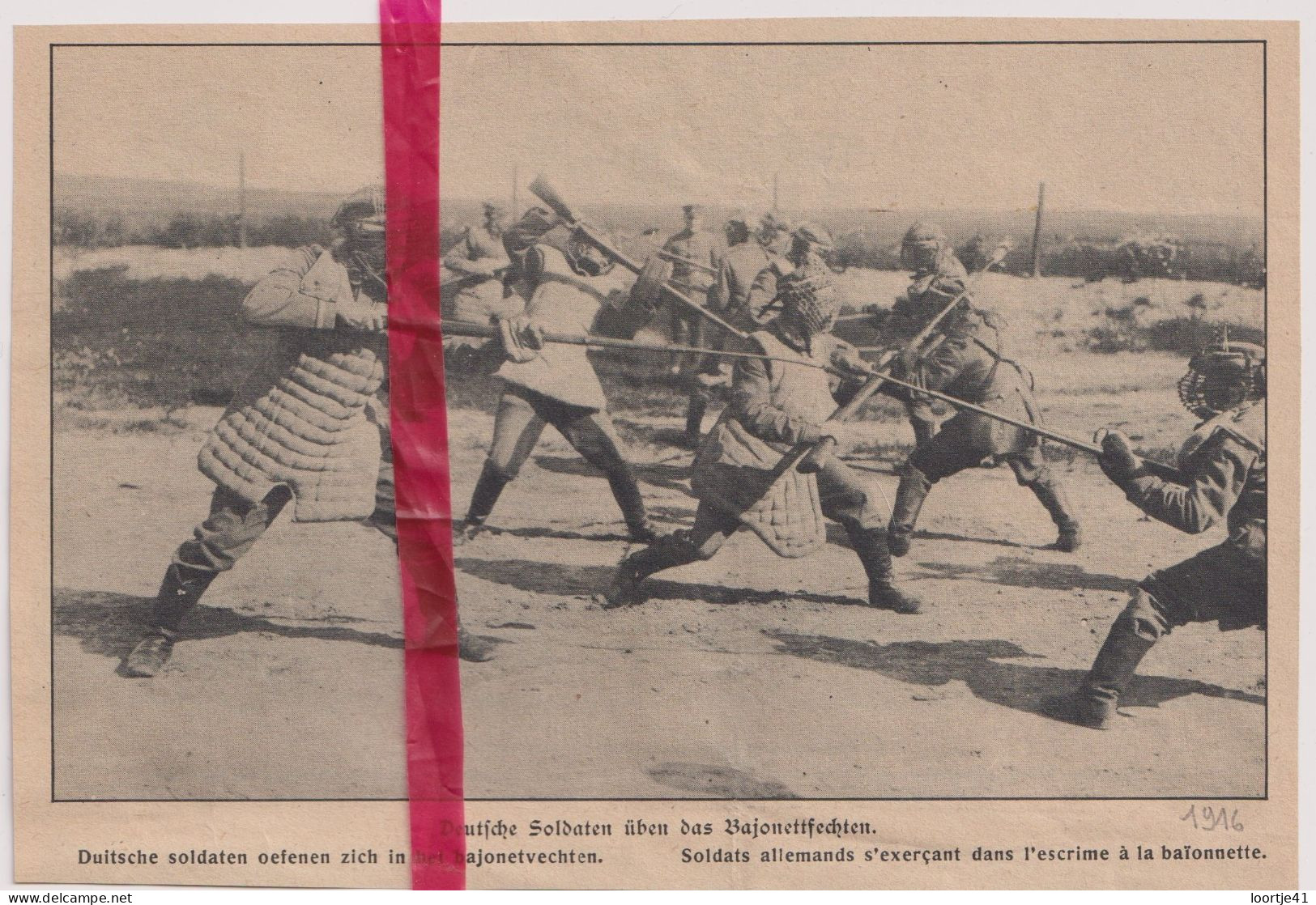 Oorlog Guerre 14/18 - Duitse Soldaten, Soldats Allemands S'exerçant - Orig. Knipsel Coupure Magazine - 1916 - Zonder Classificatie