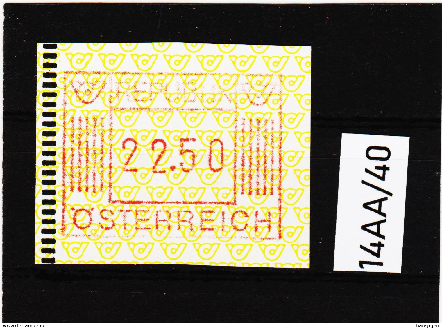 14AA/40  ÖSTERREICH 1983 AUTOMATENMARKEN 1. AUSGABE  22,50 SCHILLING   ** Postfrisch - Automatenmarken [ATM]