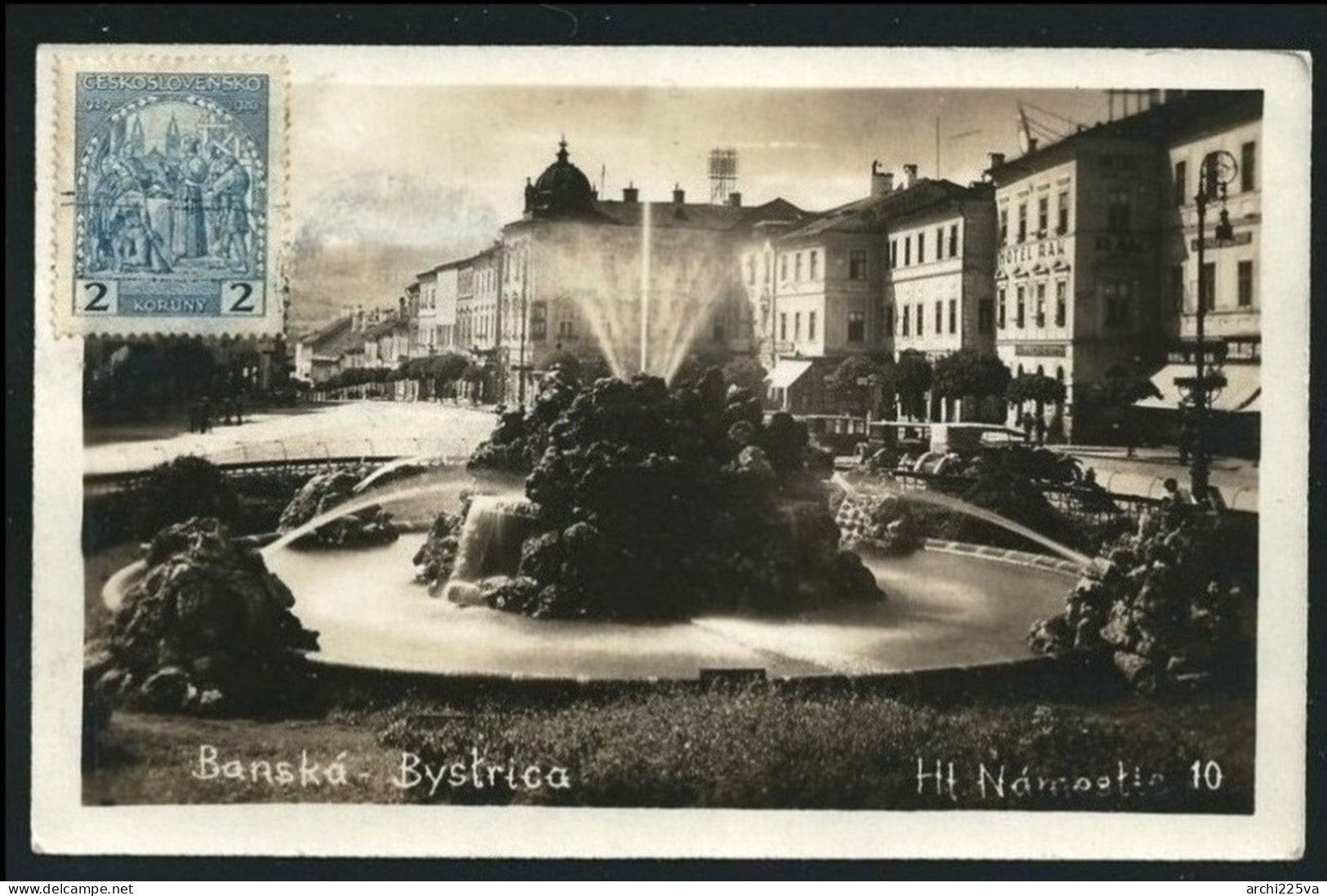 - CECOSLOVACCHIA 1931 - CARTOLINA Maximum - Banskà - Bystrica - Velletri - Auto - Fontana - Viaggiata - - Slovaquie