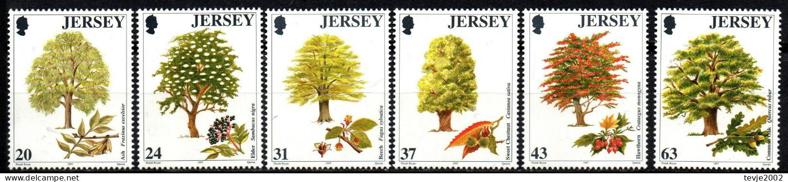 Jersey 1997 - Mi.Nr. 793 - 798 - Postfrisch MNH - Bäume Trees - Árboles