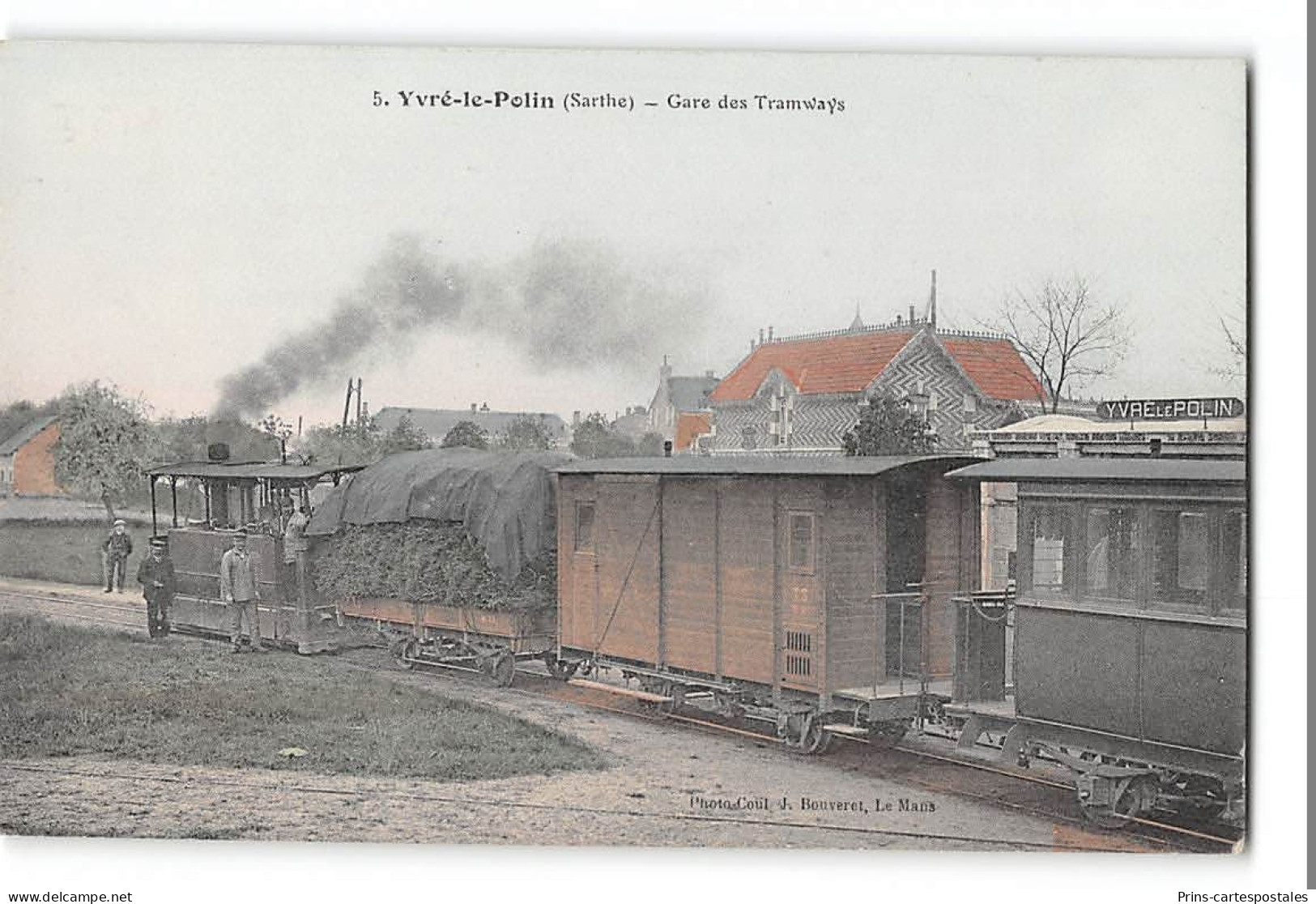 CPA 72 Yvré Le Polin La Gare Et Le Train Tramway - Autres & Non Classés