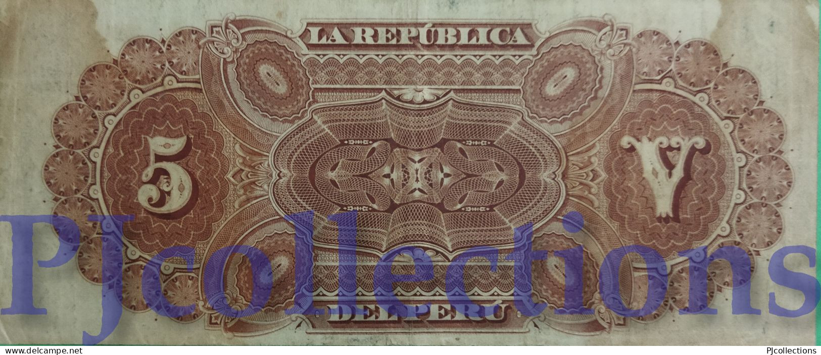 PERU 5 SOLES 1879 PICK 4 XF PREFIX "A" RARE - Peru