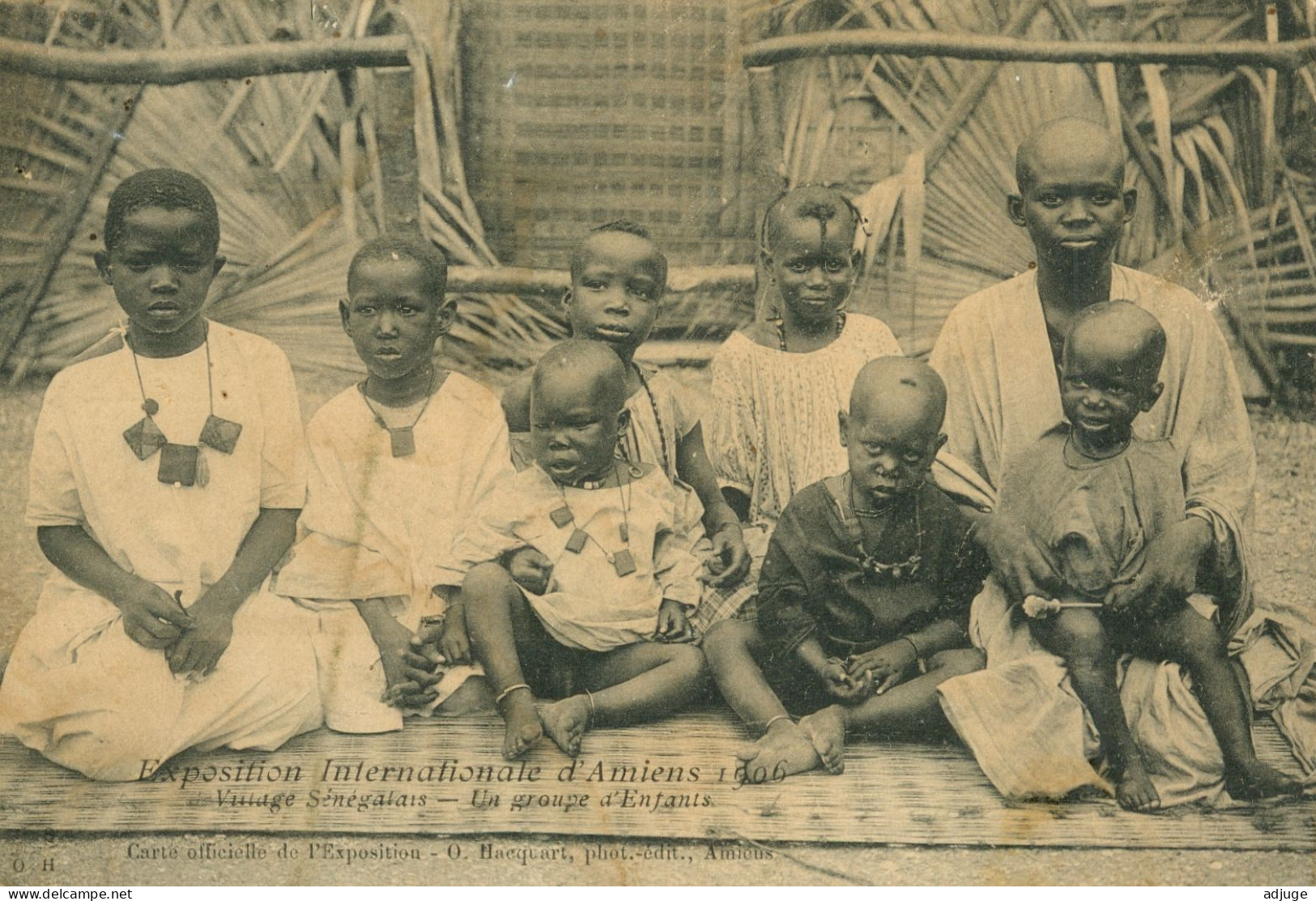 CPA-80- AMIENS - Exposition Internationale De 1906 - Village Sénégalais - Groupe D'Enfants* 2 Scans - Amiens