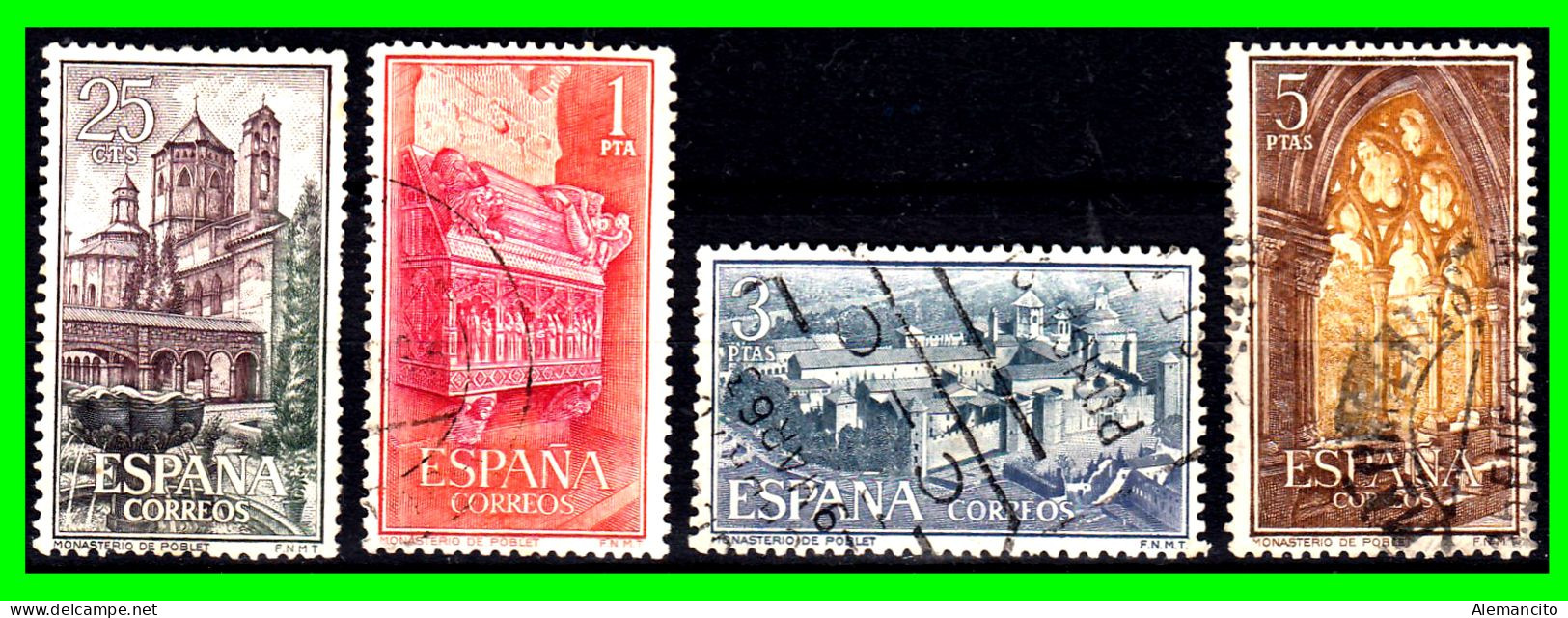 ESPAÑA SELLOS AÑO 1963   - MONASTERIO SANTA MARIA DEL POBLET  – SERIE - - Oblitérés