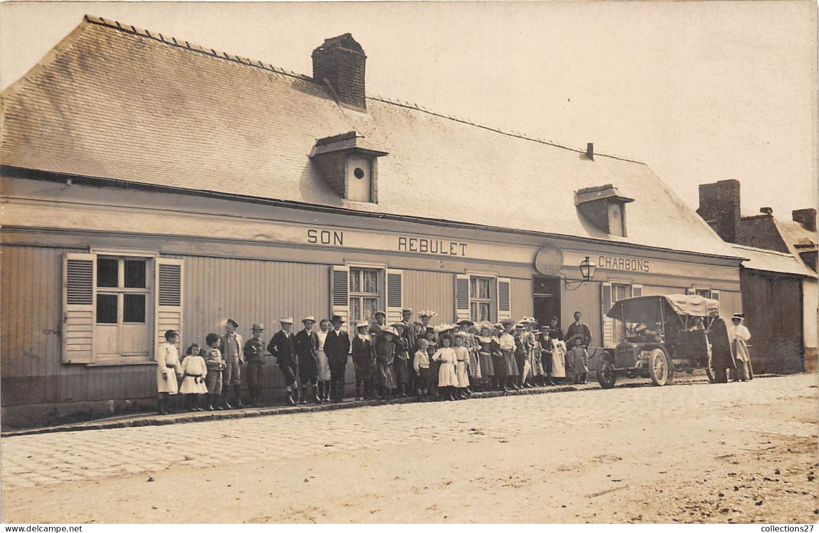 CAFE-CARTE-PHOTO A SITUER - SON REBULET-CHARBONS - Caffé