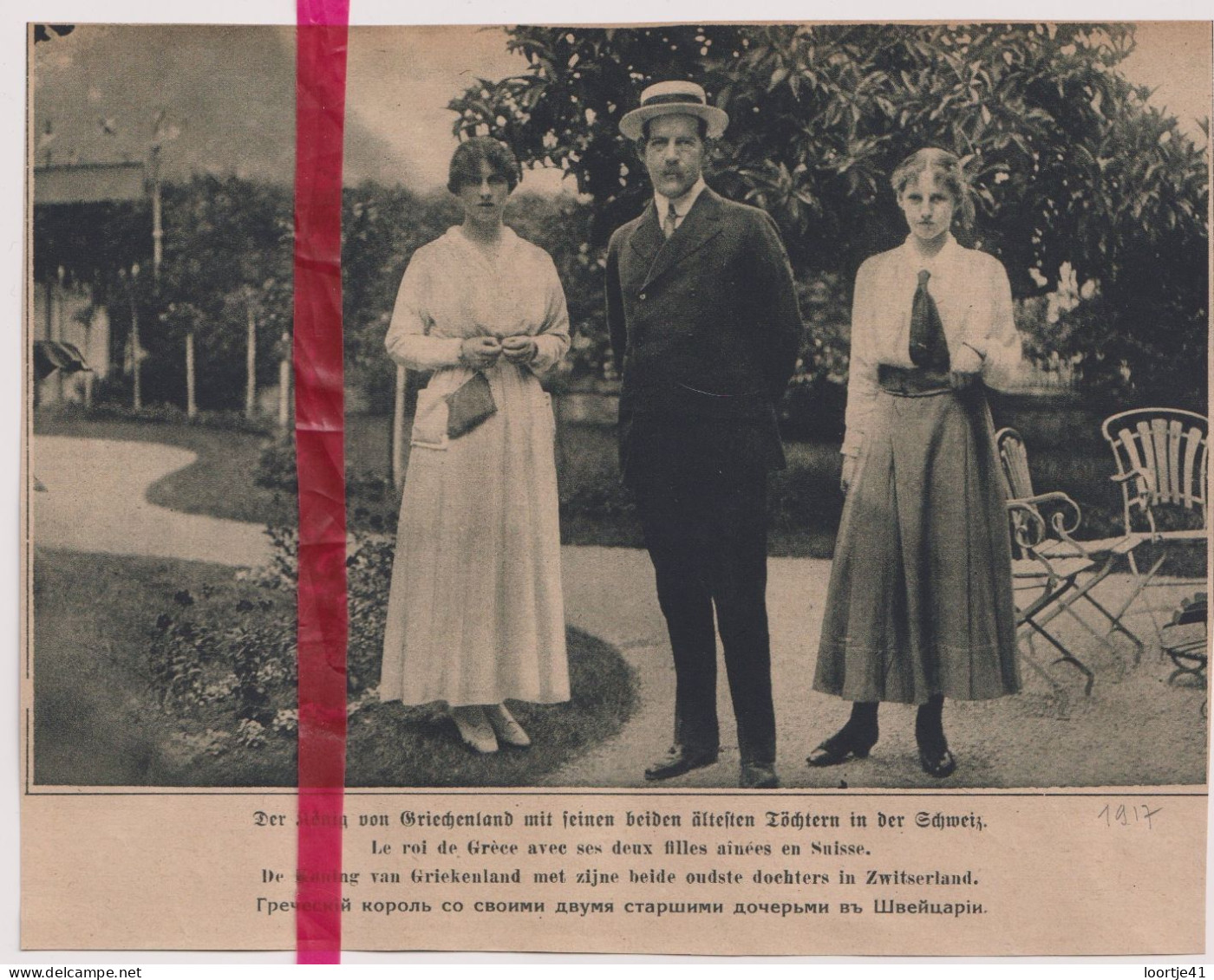 Koning Griekenland , Le Roi De Grèce En Suisse - Orig. Knipsel Coupure Tijdschrift Magazine - 1917 - Non Classés