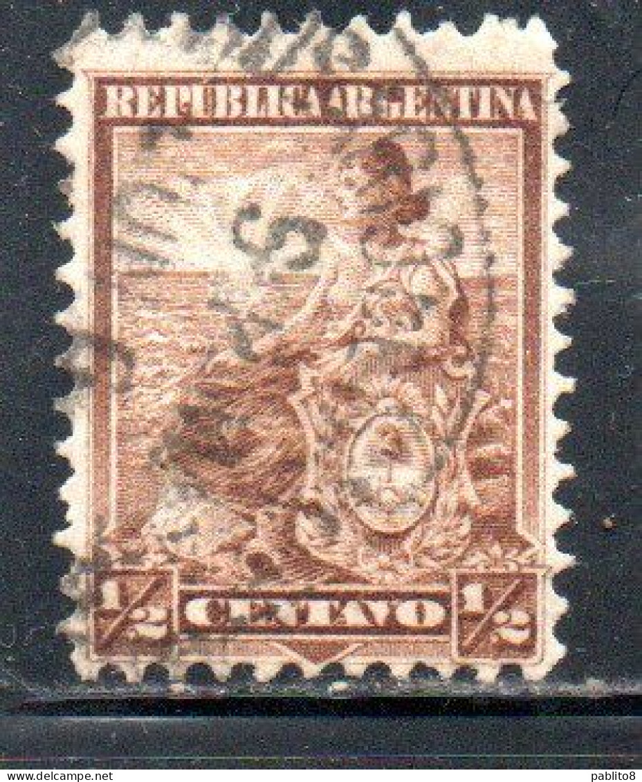 ARGENTINA 1899 1903 LIBERTY SEATED 1/2c USED USADO OBLITERE' - Usati