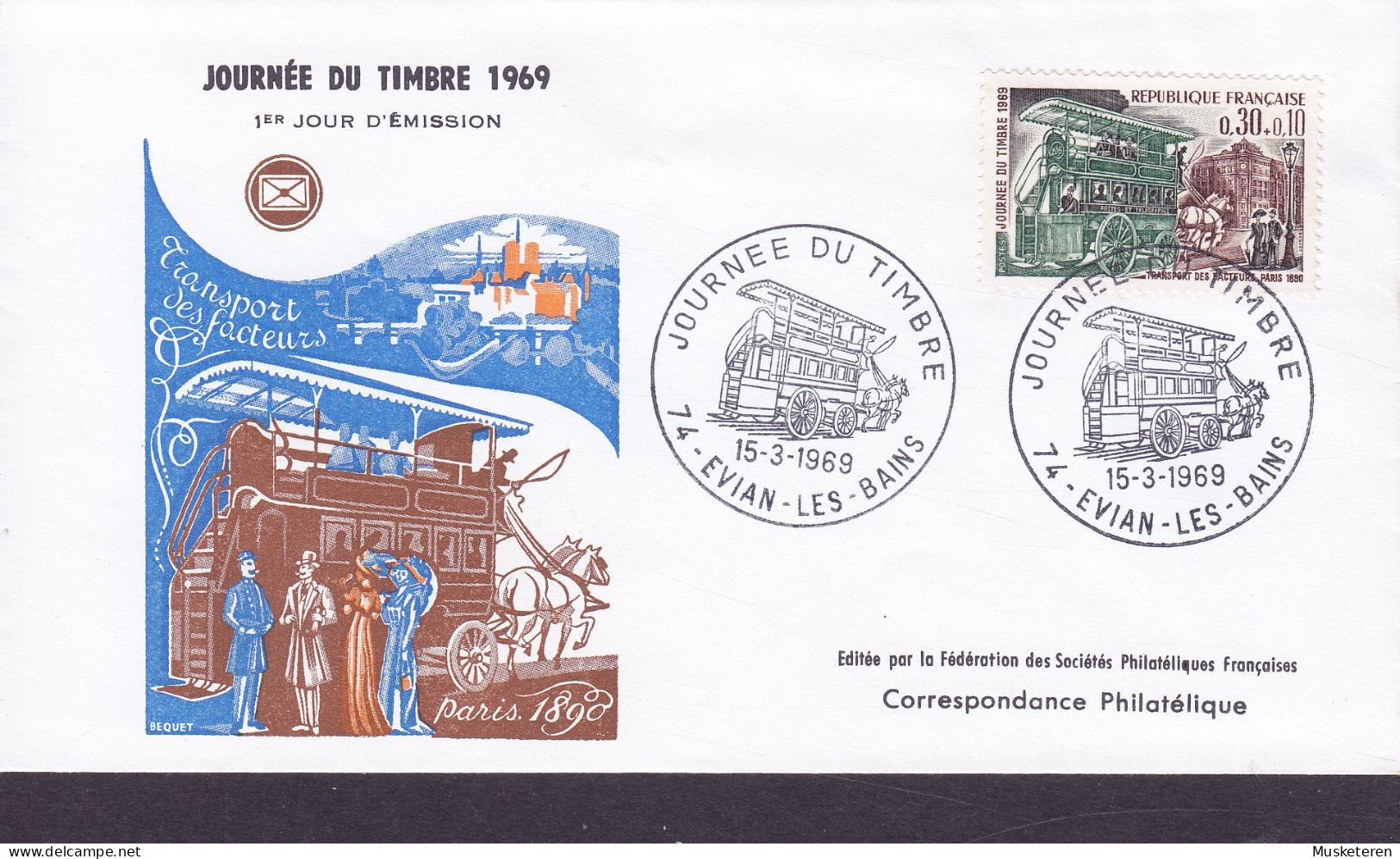 France EVIAN-LES-BAINS 1969 FDC Cover  Premier Jour Lettre Journée Du Timbre Tag Der Briefmarke Day Of Postage Stamp - 1960-1969