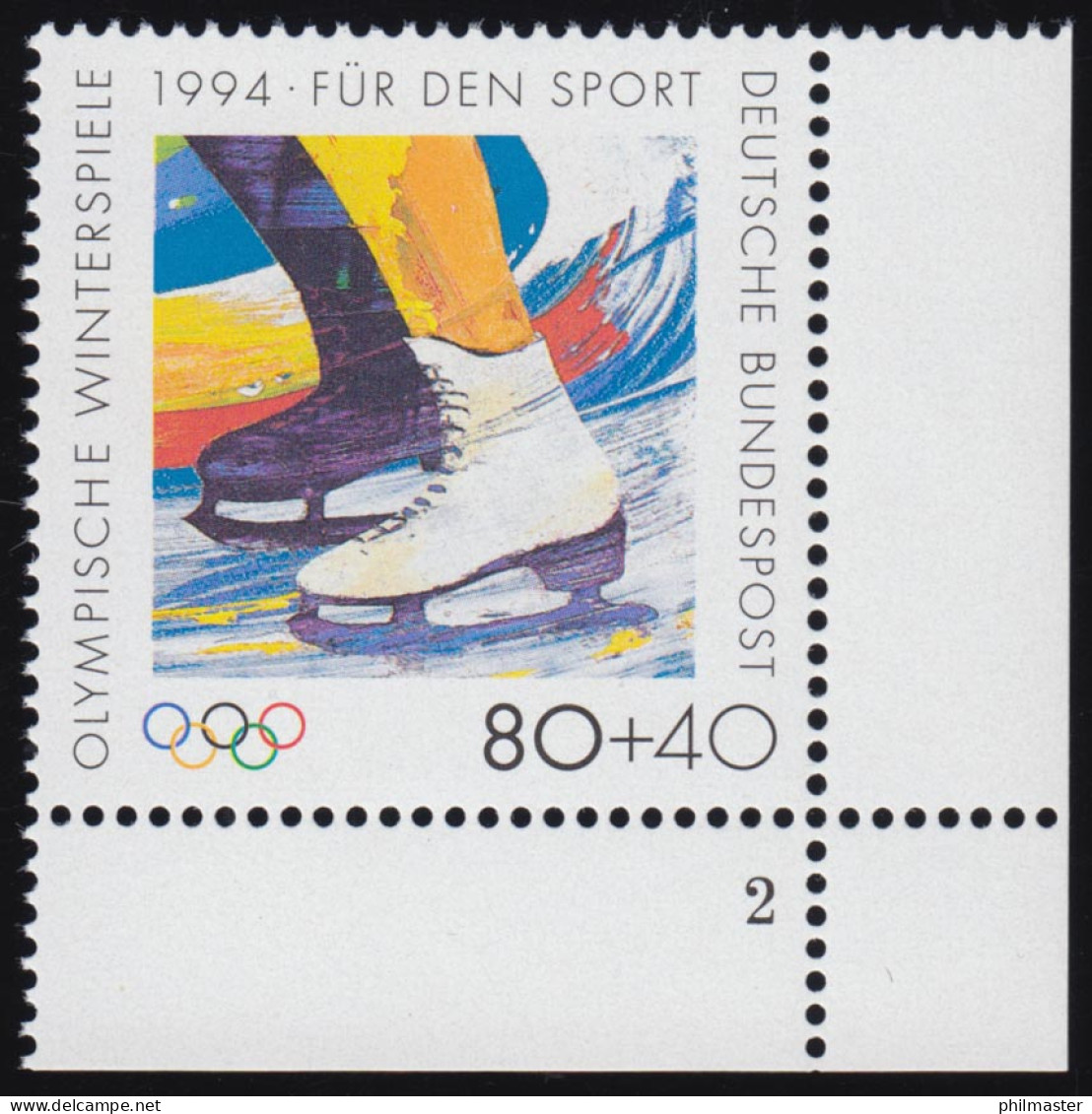 1717 Eiskunstlauf 80+40 Pf ** FN2 - Unused Stamps