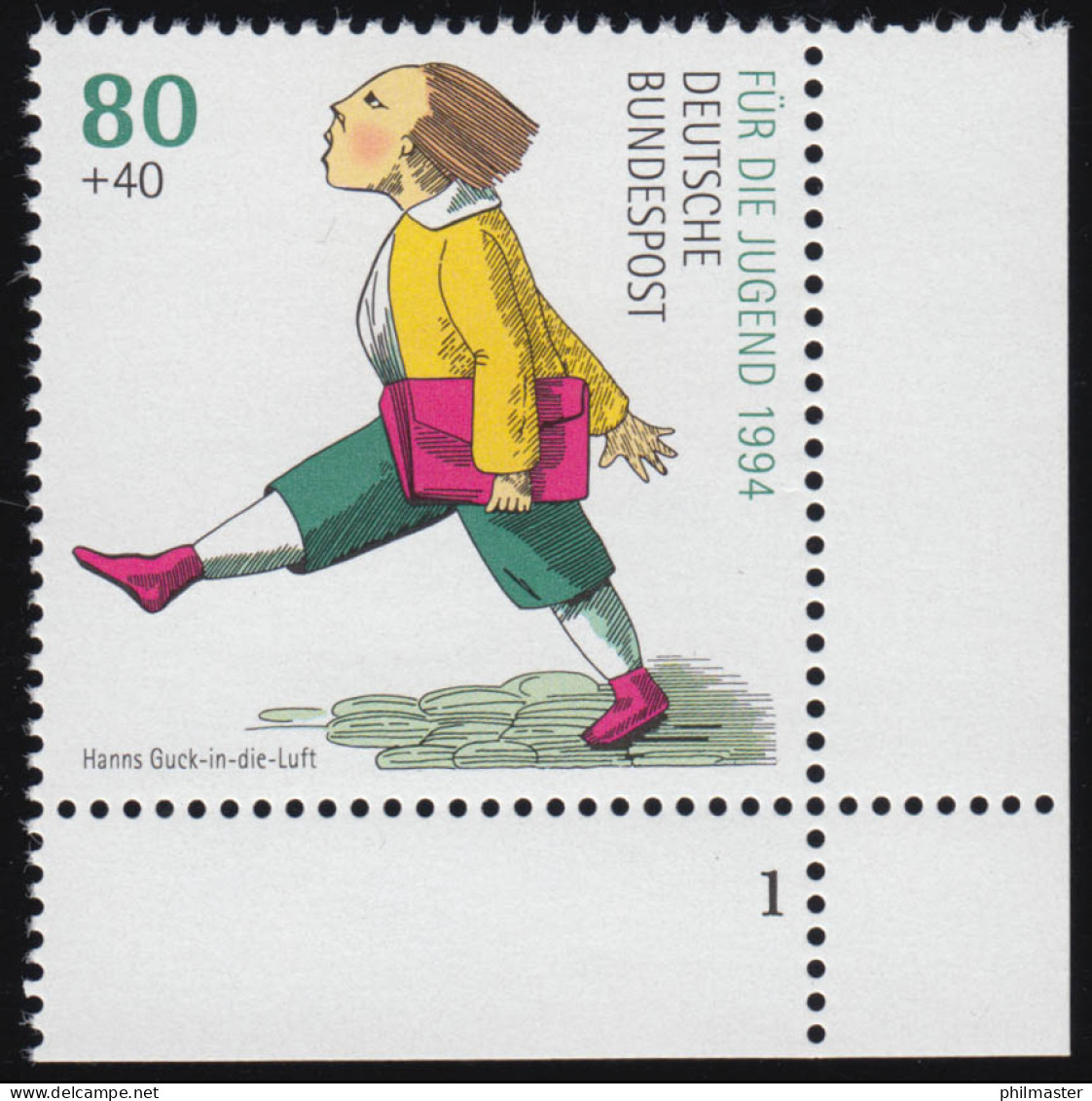1727 Hans Guck In Die Luft 80+40 Pf ** FN1 - Unused Stamps