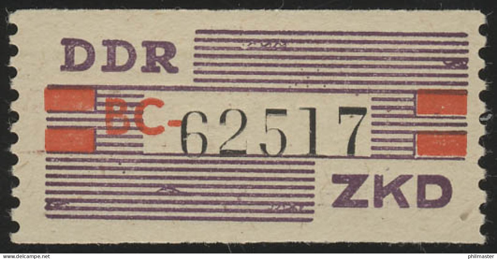 IV Dienst-B, Billet Buchstabe BC, Violett/rot/schwarz, ** Postfrisch - Mint