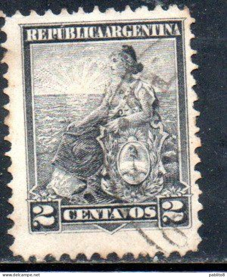ARGENTINA 1899 1903 LIBERTY SEATED 2c USED USADO OBLITERE' - Oblitérés