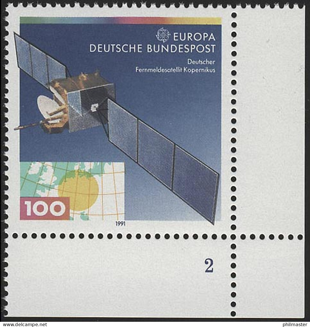 1527 Europa Weltraumfahrt 100 Pf ** FN2 - Unused Stamps