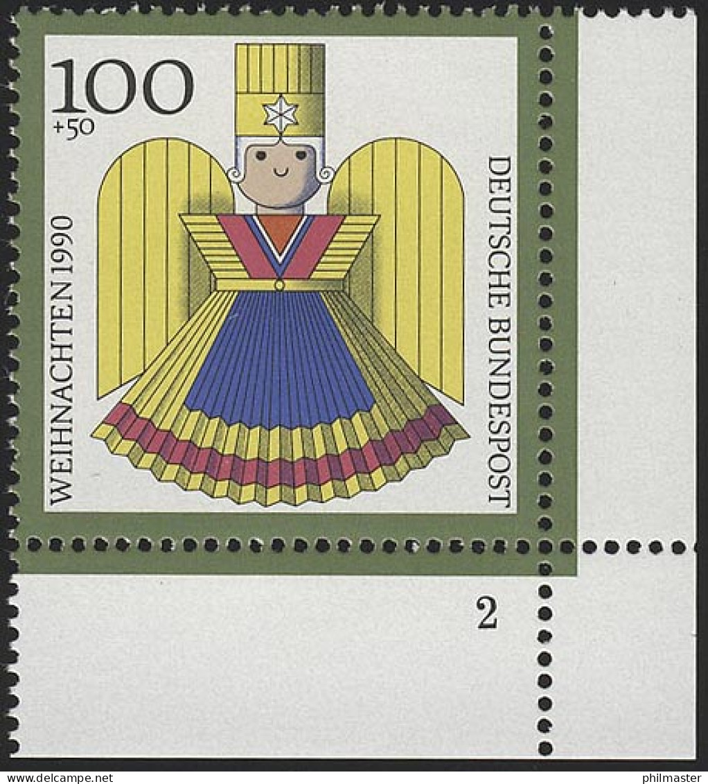 1487 Rauschgoldengel 100+50 Pf ** FN2 - Unused Stamps