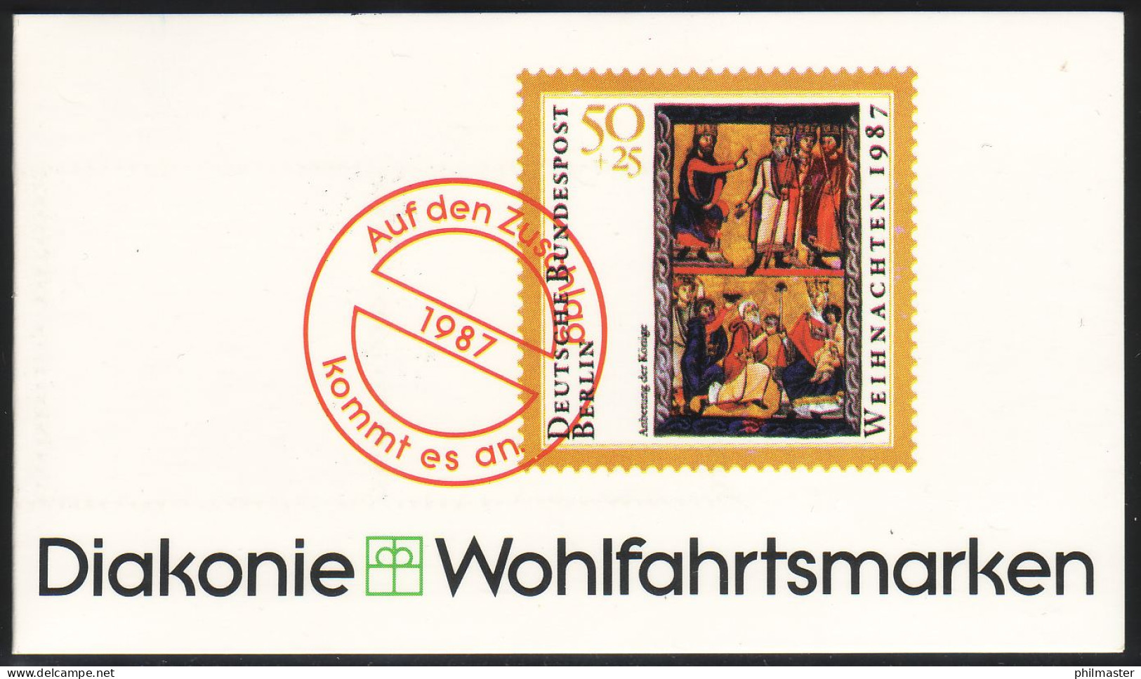 Diakonie/Weihnachten 1987 Anbetung Der Könige 50 Pf, 5x797, Postfrisch - Christentum