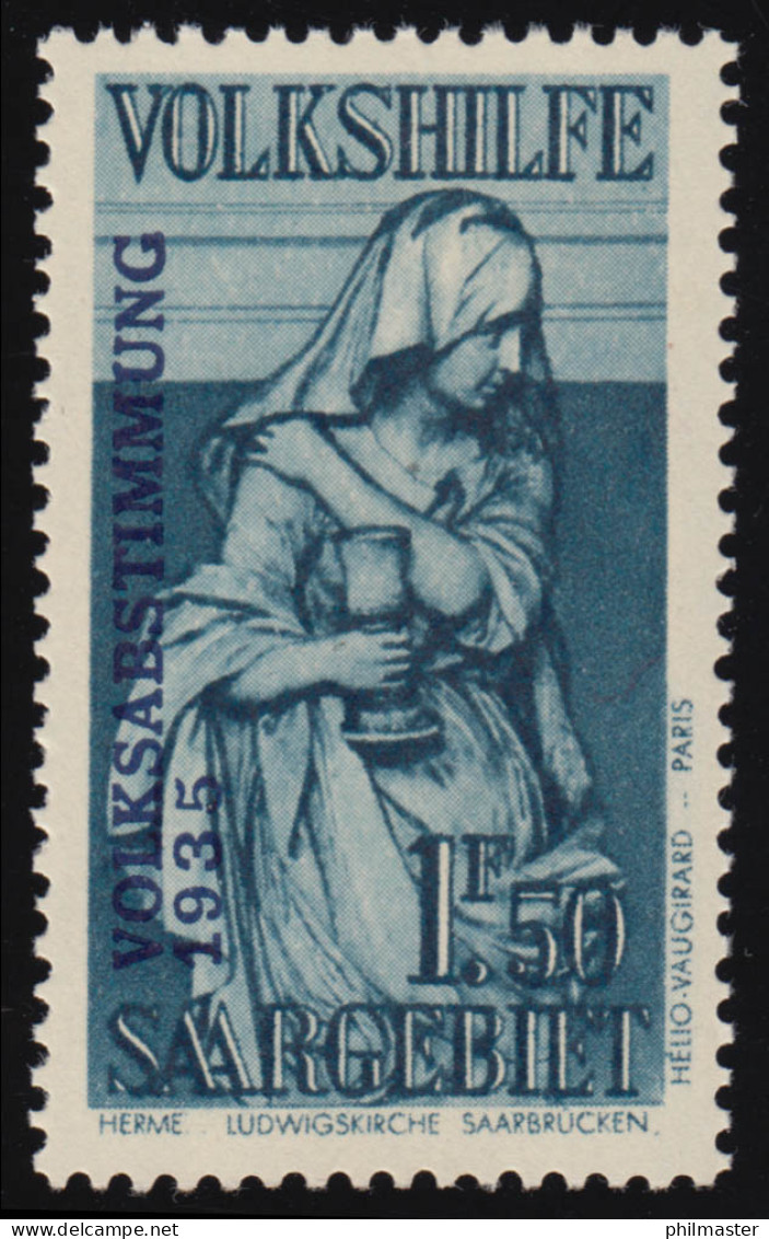 Saargebiet 202 Volkshilfe 1,50 Fr. ** Postfrisch - Unused Stamps