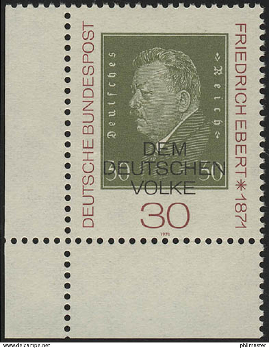659 Friedrich Ebert ** Ecke U.l. - Unused Stamps