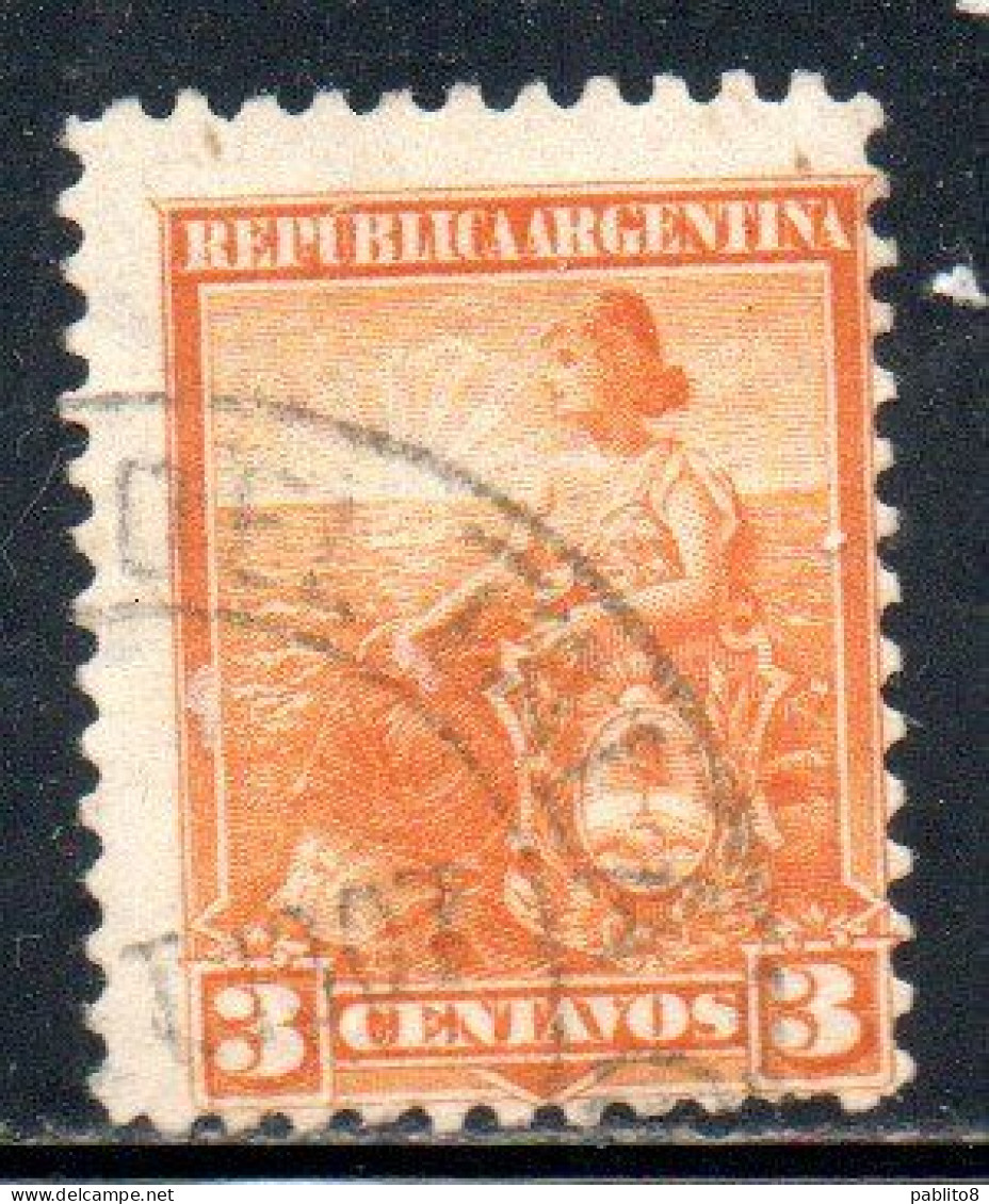 ARGENTINA 1899 1903 1901 LIBERTY SEATED 3c USED USADO OBLITERE' - Oblitérés