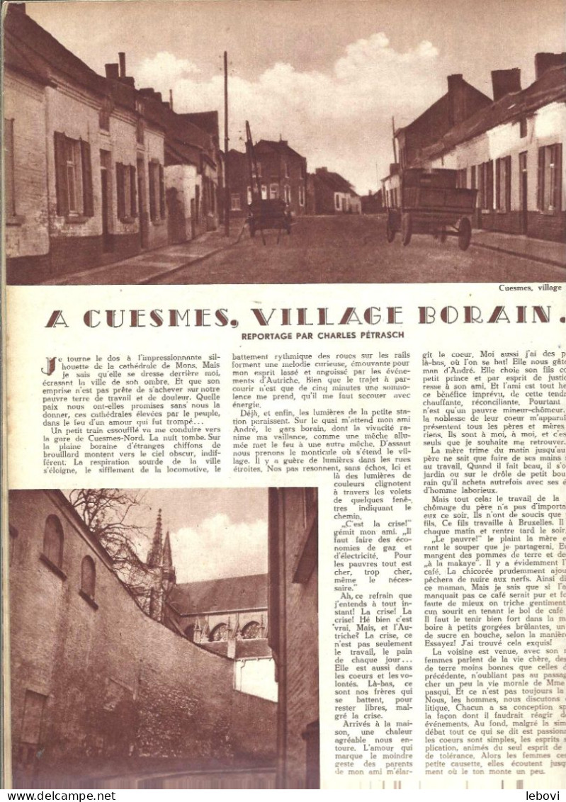 « A CUESMES, Village Borain » Article De 2 Pages (6 Photos) Dans « A-Z » Hebdomadaire Illustrée N° 50 (04/03/1934) - Belgium