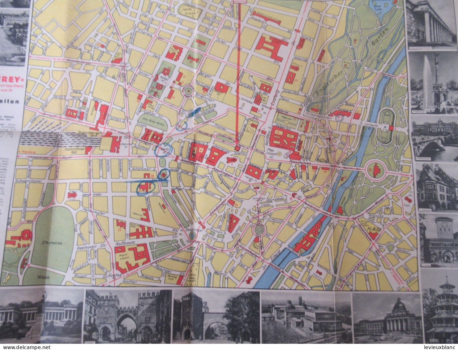 Munich/ München / Bavière/ Plan De La Ville / Offert Par LODEN-FREY/ Loden Fabrik / 1937-1938                   PGC564 - Bavière