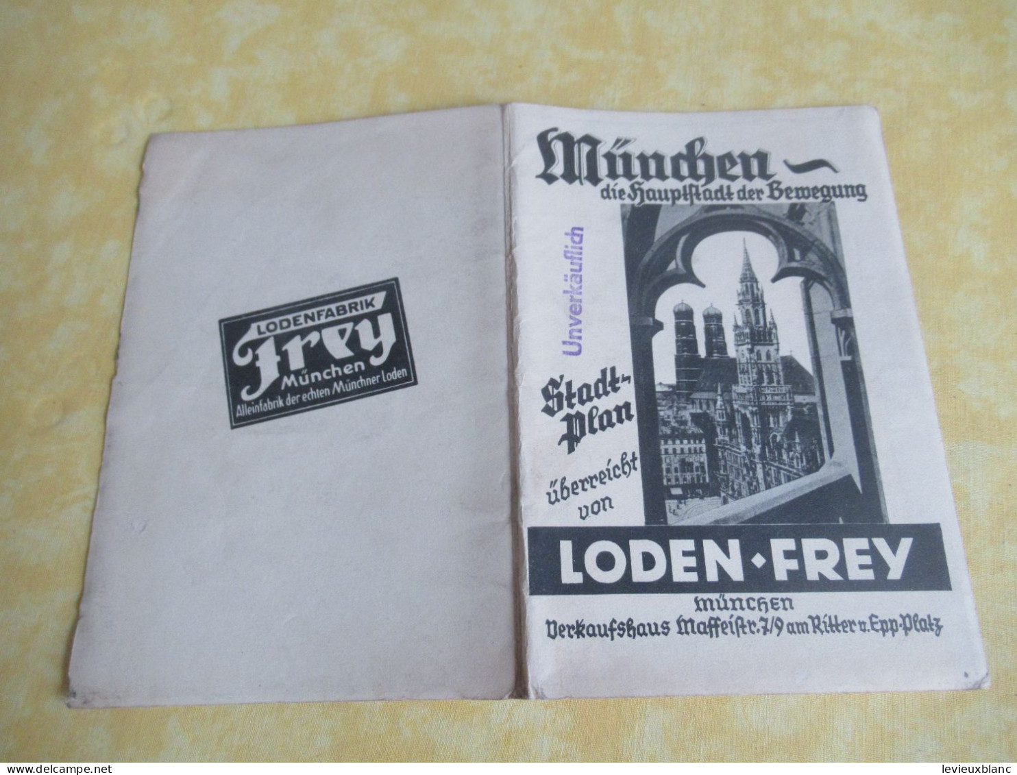 Munich/ München / Bavière/ Plan de la Ville / Offert par LODEN-FREY/ Loden Fabrik / 1937-1938                   PGC564