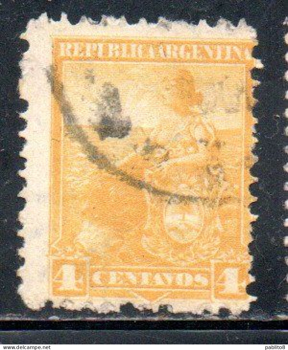 ARGENTINA 1899 1903 LIBERTY SEATED 4c USED USADO OBLITERE' - Used Stamps