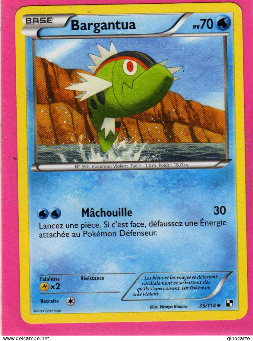 Carte Pokemon Francaise 2011 Noir Et Blanc 35/114 Bargantua 70pv Neuve - Noir & Blanc