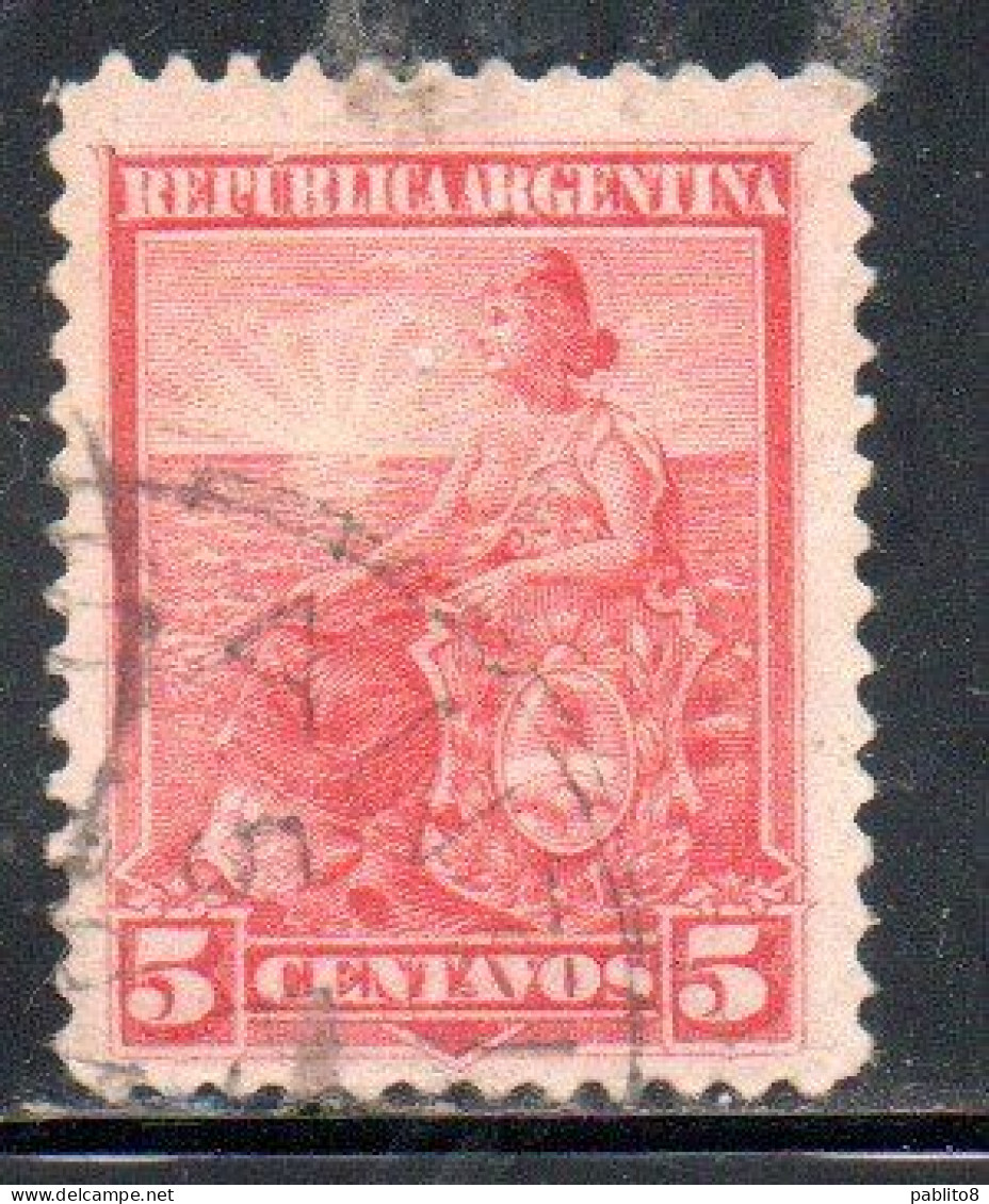 ARGENTINA 1899 1903 LIBERTY SEATED 5c USED USADO OBLITERE' - Oblitérés