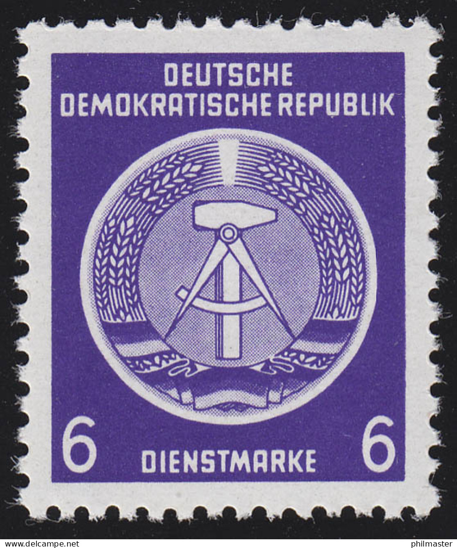 2x XII Dienst-A Zirkel 6 Pf. Wz.2X II, ** Postfrisch - Ungebraucht