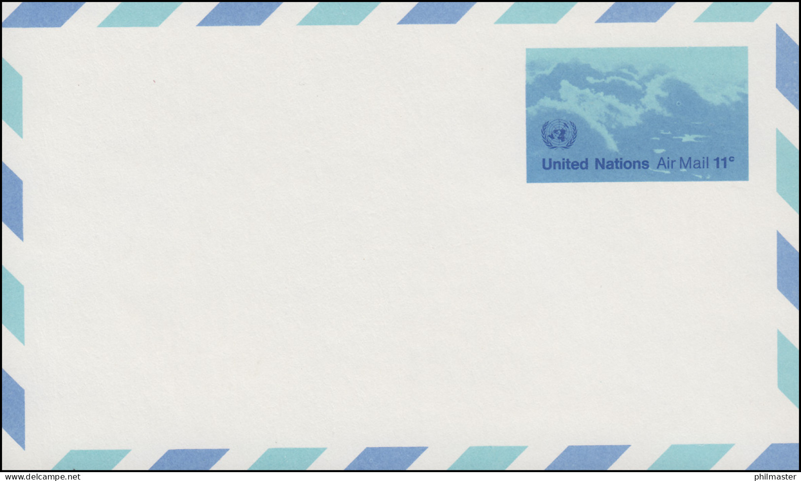 UNO New York Luftpostkarte LP 10 Wolkenbildung 11 Cent 1975, Ungebraucht ** - Sonstige & Ohne Zuordnung