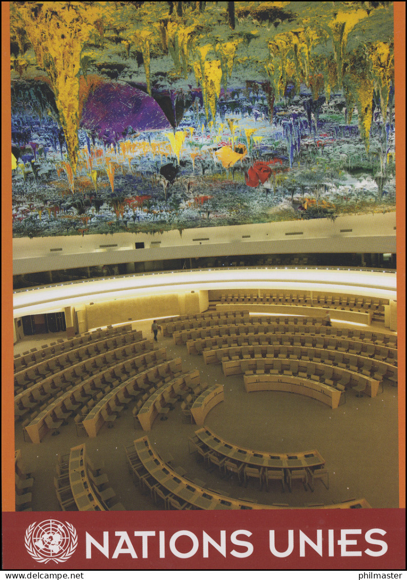 UNO Genf Postkarte P 19 Skulptur Im Saal 0,85 Franken 2009, ESSt 7.5.2009 - Sonstige & Ohne Zuordnung