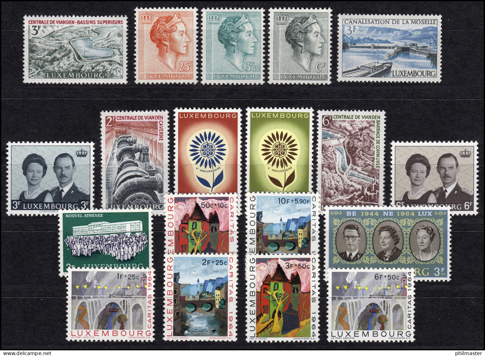 690-708 Luxemburg-Jahrgang 1964 Komplett, Postfrisch - Sonstige & Ohne Zuordnung