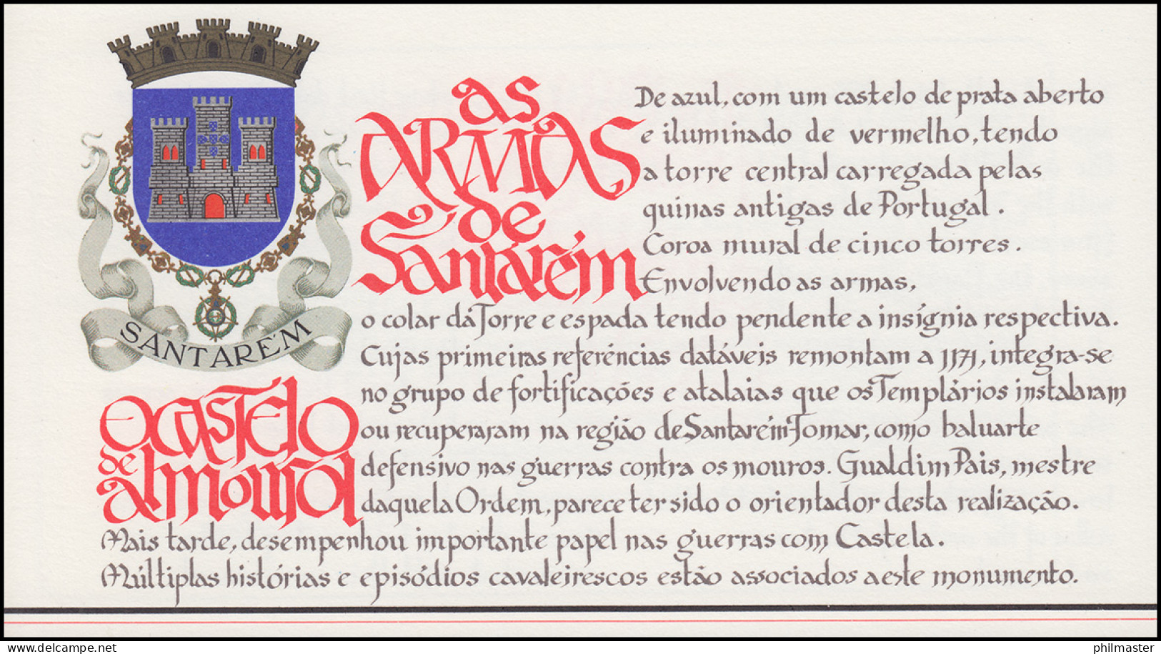 Portugal-Markenheftchen 1740 BuS Kastell Almourol, ESSt 19.1.88 - Libretti