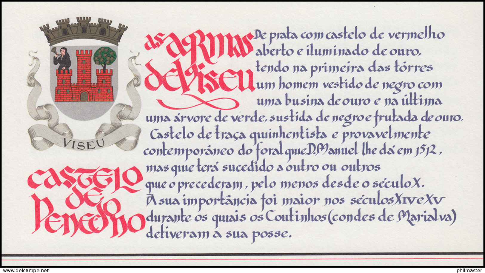 Portugal-Markenheftchen 1758 BuS Kastell Penedono, ESSt 1.7.88 - Postzegelboekjes
